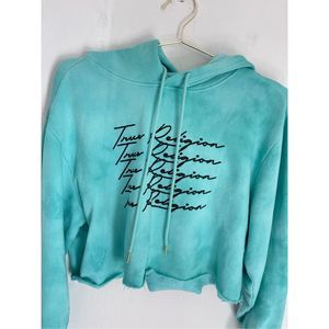 TRUE RELIGION Graphic Cropped Hoodie Size Large NWT